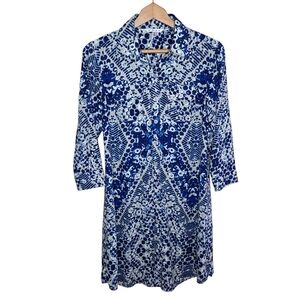Cabi | #422 Blue Jewel Button Down Shirt Dress Size Small